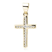 Cruciulita argint placata cu aur galben cu pietre DiAmanti Z2222CG_W-DIA Cruciulita argint placata cu aur galben cu pietre DiAmanti Z2222CG_W-DIA